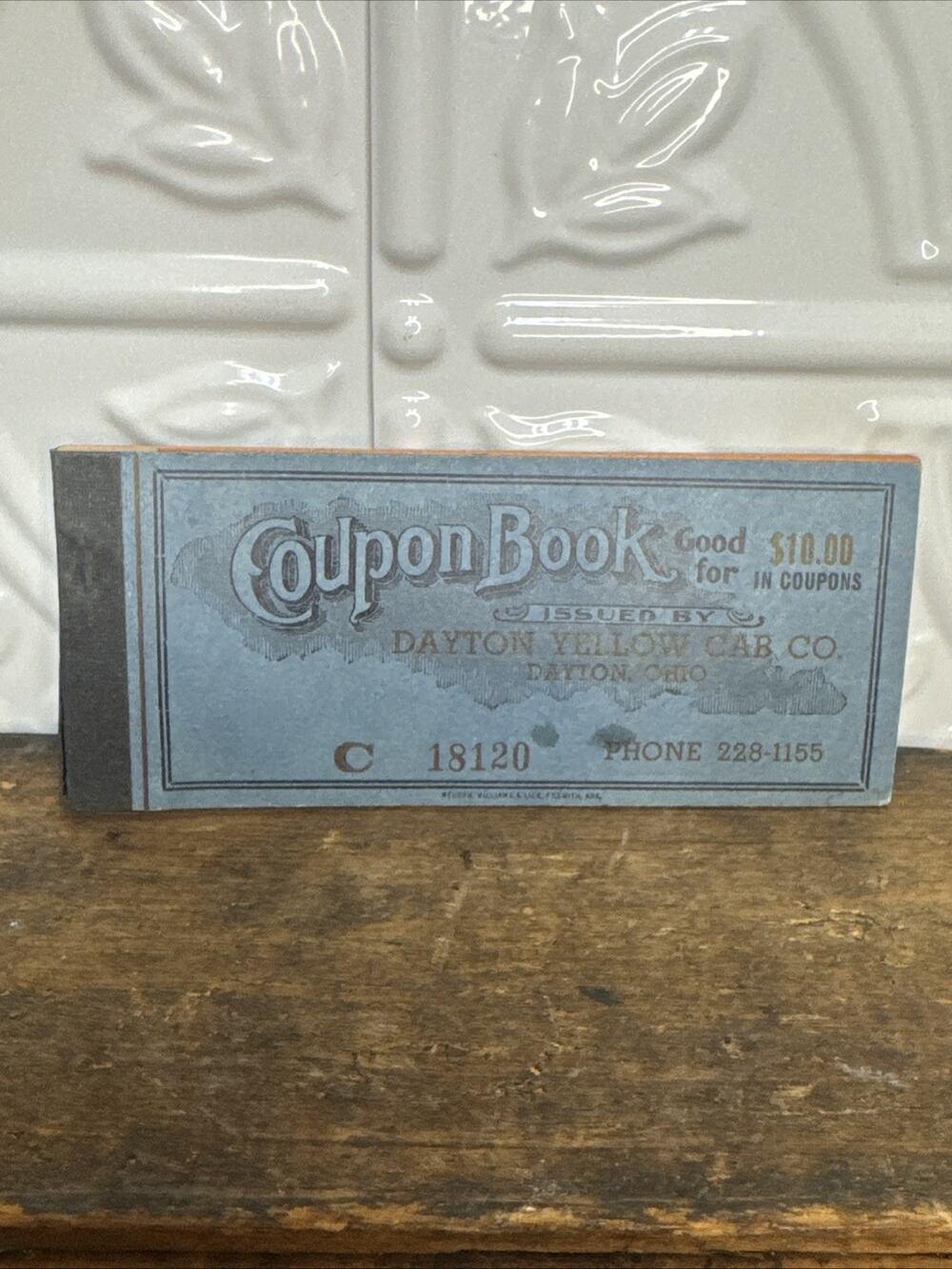 Vintage Yellow Cab Company of Dayton, Ohio $10 Coupon Book